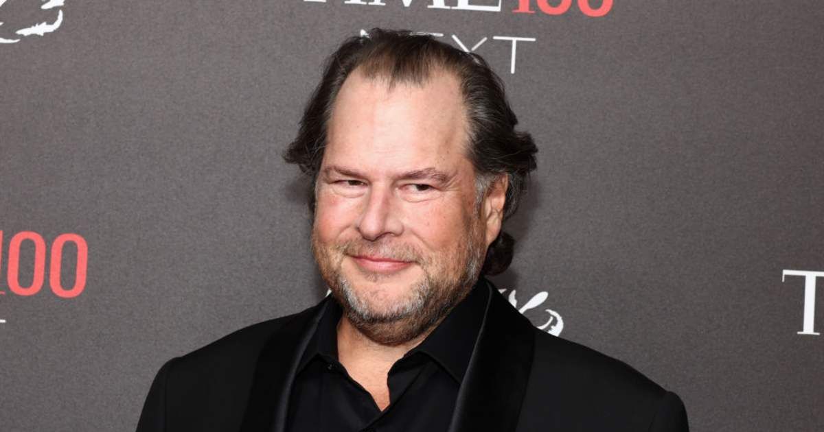 Marc Benioff said San Francisco will soon have cops on every corner and praised President Donald Trump, saying he’s doing a great job (Arturo Holmes/Getty Images)