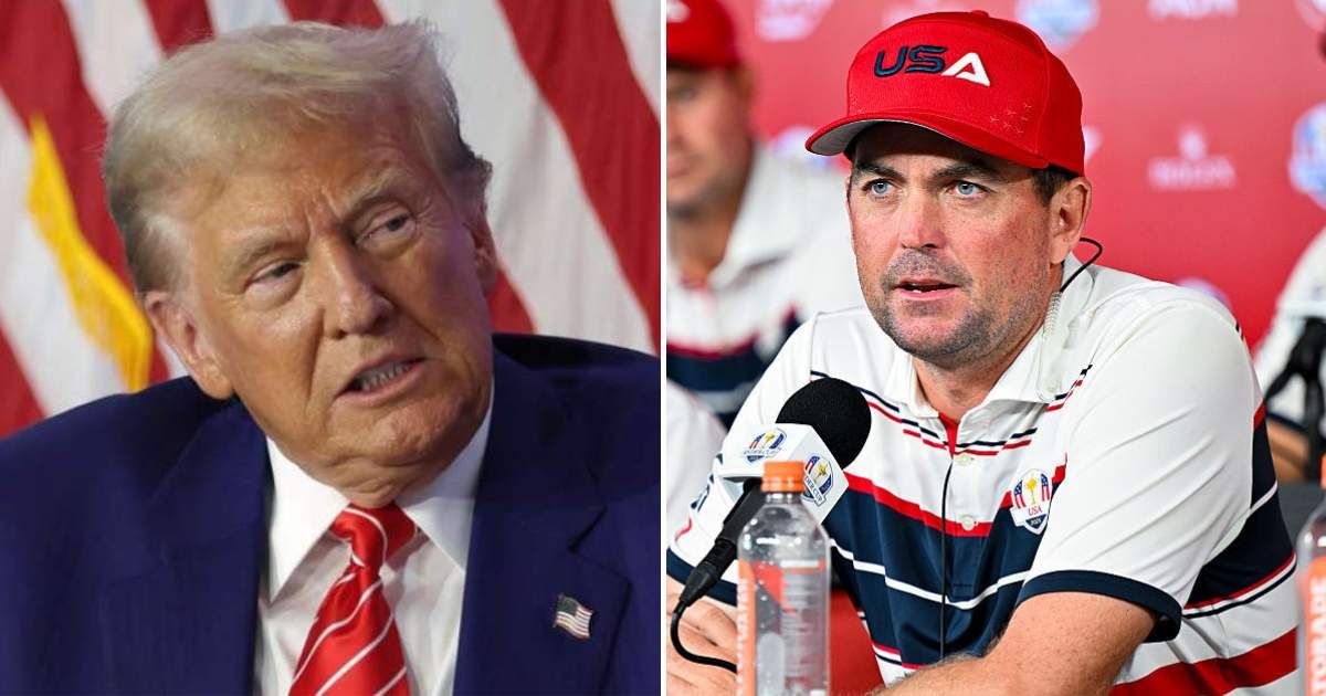 Donald Trump paused his speech to praise Keegan Bradley during a White House event on Friday, October 10 (Getty Images)