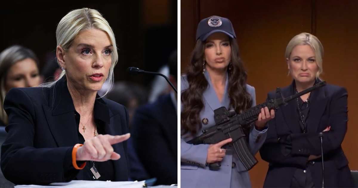 The SNL sketch 'Pam Bondi vs the Senate: Round Two' showed Amy Poehler as Bondi clashing with Democrats over President Donald Trump’s decision (AGPamBondi/X, Getty Images)