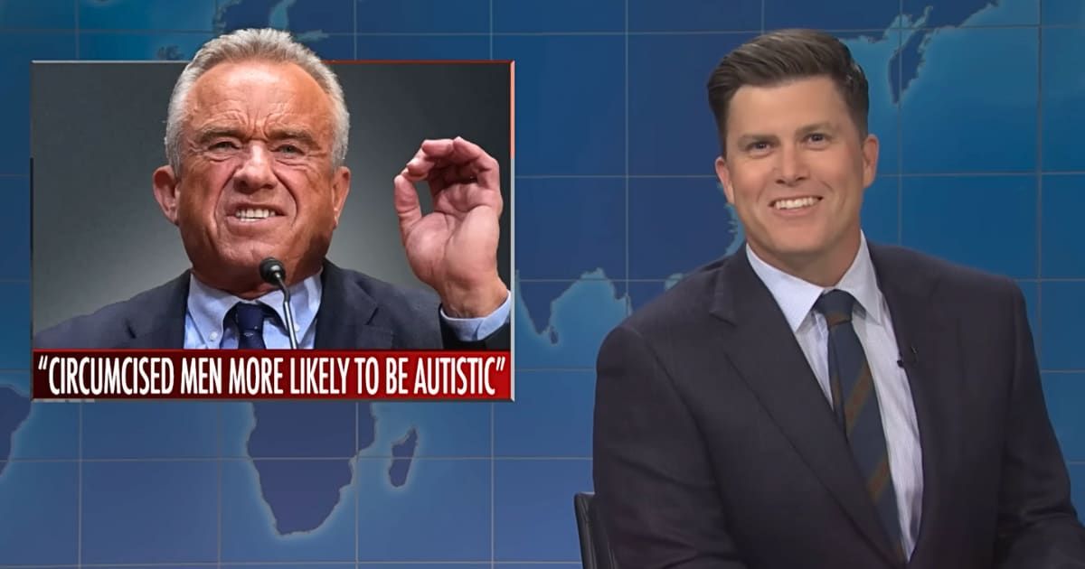 Saturday Night Live’s Weekend Update host Colin Jost faced backlash for a distasteful jab at Health Secretary Robert F Kennedy Jr (NBC)