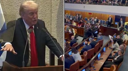 Trump calls it 'efficient' as 2 Knesset lawmakers get ejected for pro-Palestine signs during speech