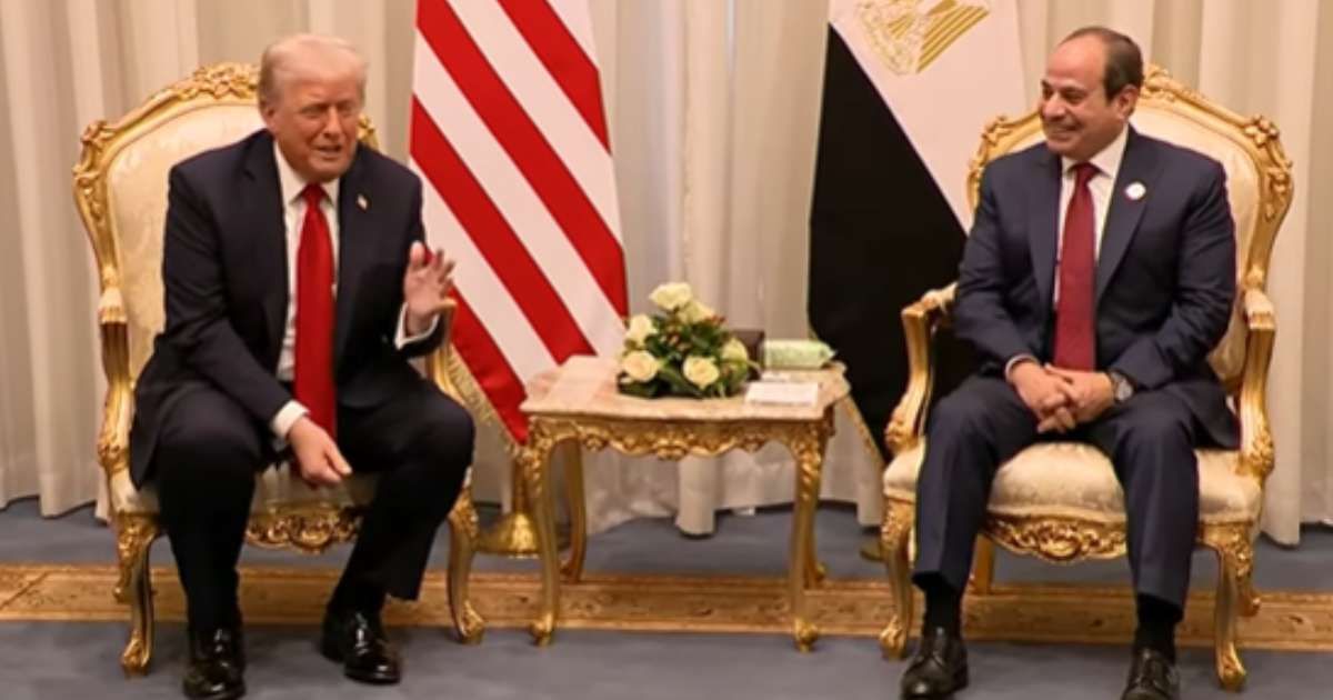 President Donald Trump met with Egyptian President Abdel Fattah el-Sisi in Sharm El Sheikh on Monday, October 13 (Fox News/Youtube)
