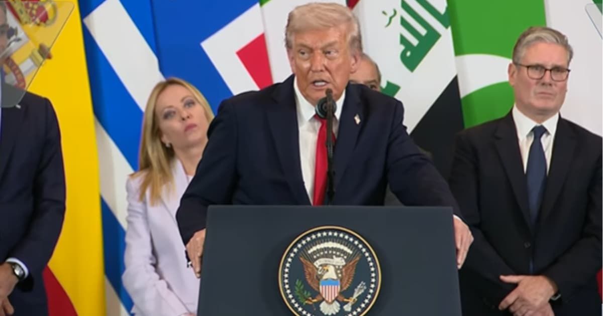 President Donald Trump hailed the Gaza peace plan as historic moment for the world while speaking in Sharm el-Sheikh alongside other world leaders on Monday, October 13 (Fox News/Youtube)