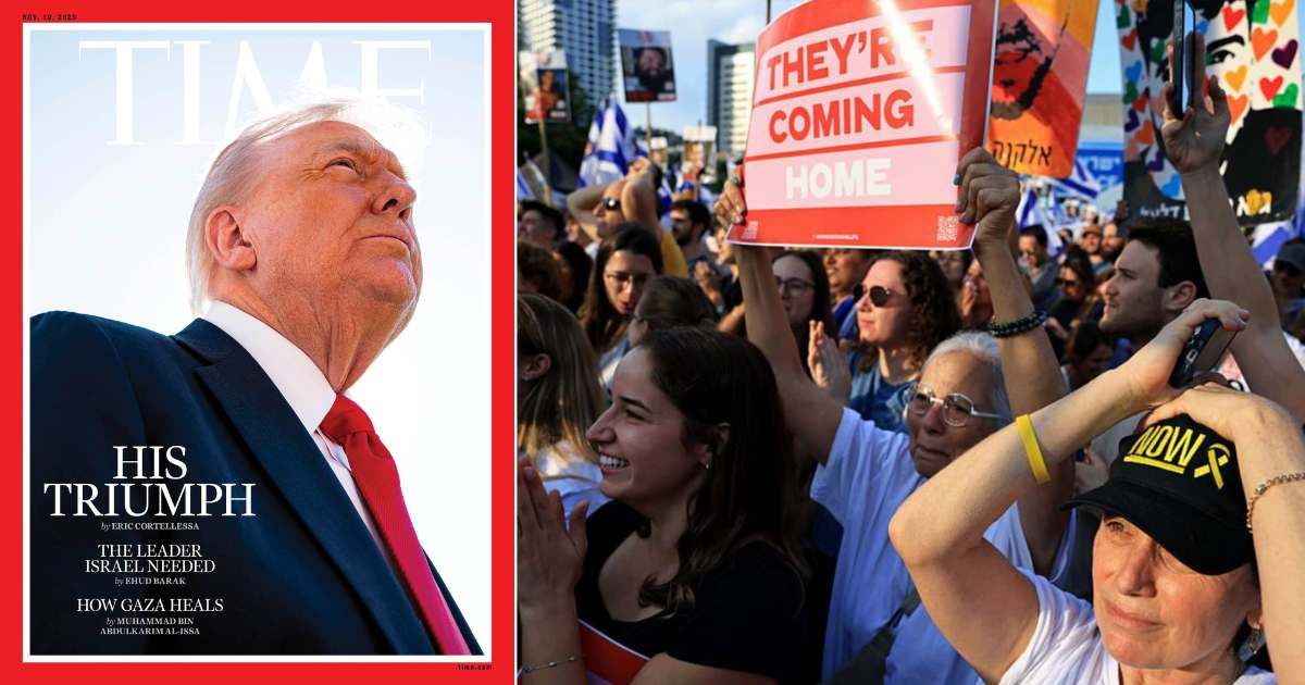 Time magazine featured President Donald Trump on its new cover with the headline ‘His Triumph’ (Time, Getty Images)