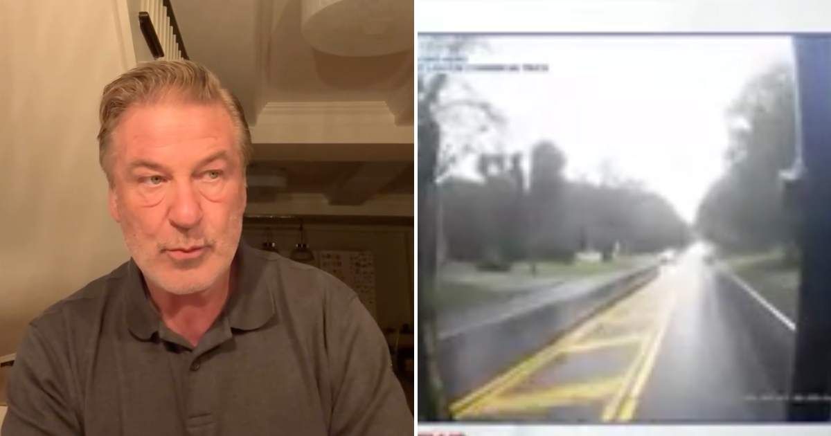 Dashcam footage appears to show Alec Baldwin’s SUV veering off-road before slamming into a tree in East Hampton (alecbaldwininsta/Instagram,Newsmax)