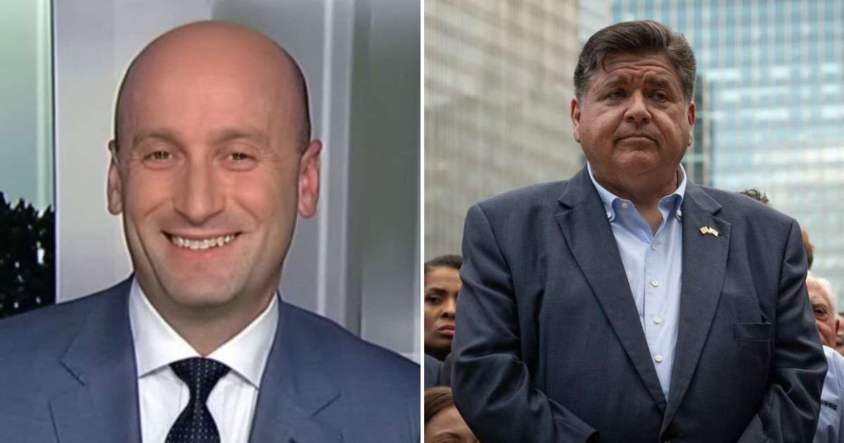 Stephen Miller said JB Pritzker can’t claim to love his country while opposing President Donald Trump’s plan with federal agencies to stop murders in Chicago (Fox News/YouTube, Getty Images)