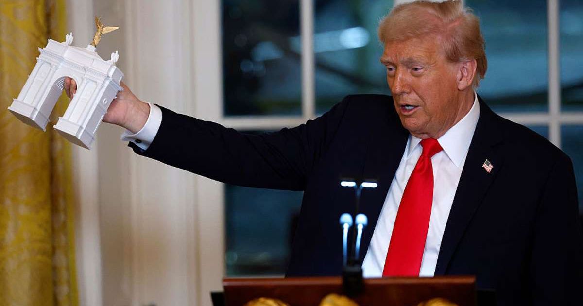 President Donald Trump welcomed top donors and investors at the White House, honoring their contributions to his $200 million ballroom project (Getty Images)