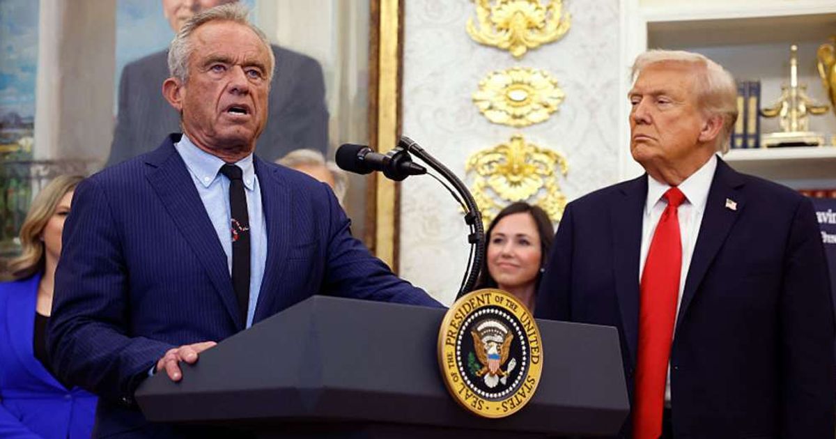 Health and Human Services Secretary Robert F. Kennedy Jr delivers remarks alongside President Donald Trump during an event in the Oval Office of the White House on October 16, 2025 in Washington, DC (Kevin Dietsch/Getty Images)