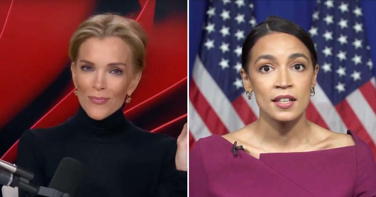 Megyn Kelly said she might consider a presidential run if Rep Alexandria Ocasio-Cortez enters the race (Screengrab/SiriusXM, Getty Images)