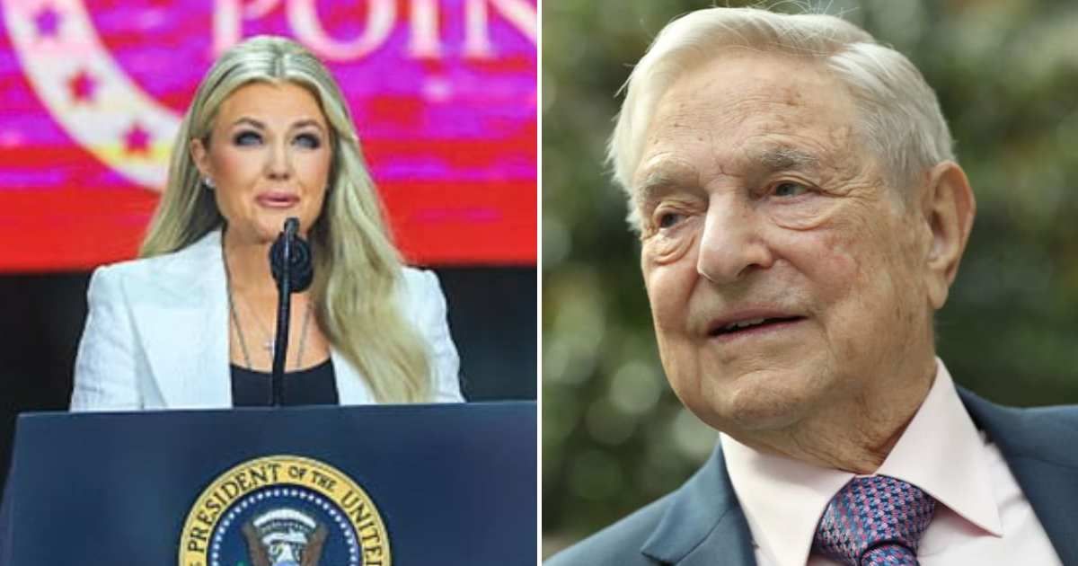 Online rumors claimed Erika Kirk has filed a $400 million defamation lawsuit against George Soros (Getty Images)
