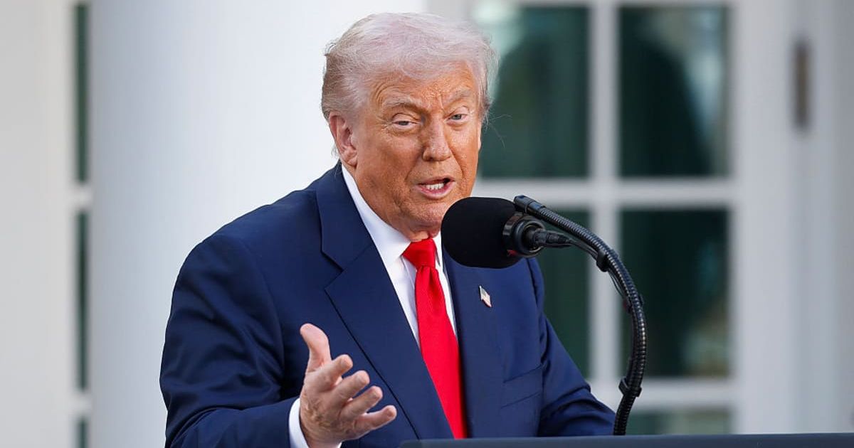 Trump’s lawsuit accused The New York Times of defamation over two 2024 articles and a 2025 book (Kevin Dietsch/Getty Images)