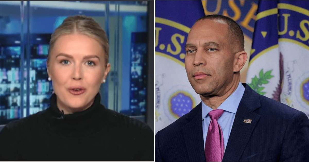 Karoline Leavitt rebuked House Minority Leader Hakeem Jeffries (@foxnews/X, Getty Images)