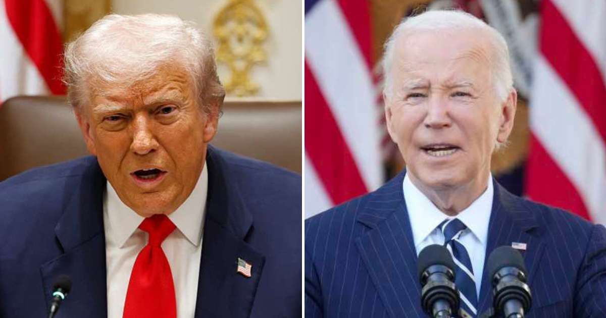 An online rumor claimed that Donald Trump used Joe Biden's 'exact deal' to end war in Gaza (Getty Images)