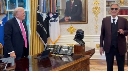 Andrea Bocelli performs 'Time To Say Goodbye' for Trump in Oval Office