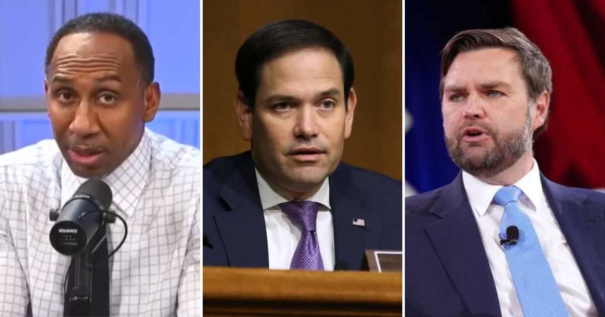 Stephen A Smith predicted Secretary of State Marco Rubio would beat Vice President JD Vance in the 2028 presidential election (Screengrab/Straight Shooter podcast, Getty Images)