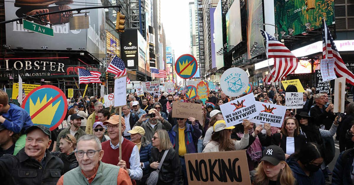 Thousands of people participated in the 'No Kings' protest in Manhattan on October 18 in New York City (Getty Images)