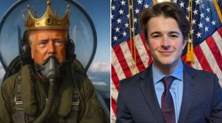 Trump shares AI-video of himself dumping poop on liberal TikToker Harry Sisson at protest