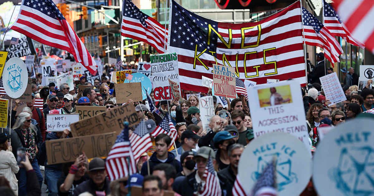 Thousands of people took part in the 'No Kings' protest to voice their opposition to the government (Spencer Platt/Getty Images)