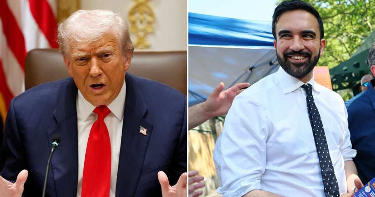 Donald Trump and Zohran Mamdani were at the center of NYC voters’ debates at the ‘No Kings’ rally (Kevin Dietsch/Getty Images, Michael M Santiago/Getty Images)