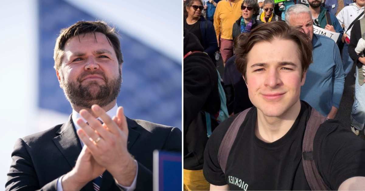 JD Vance had a hilarious response to Harry Sisson being mad about Donald Trump sharing the AI-generated video (Getty Images, @harryjsisson/X)