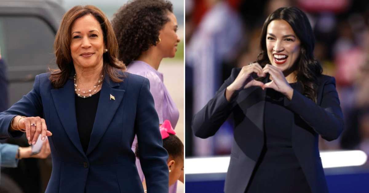 Kamala Harris might be gearing up for another White House bid with far-left congresswoman Alexandria Ocasio-Cortez as her running mate (Getty Images)