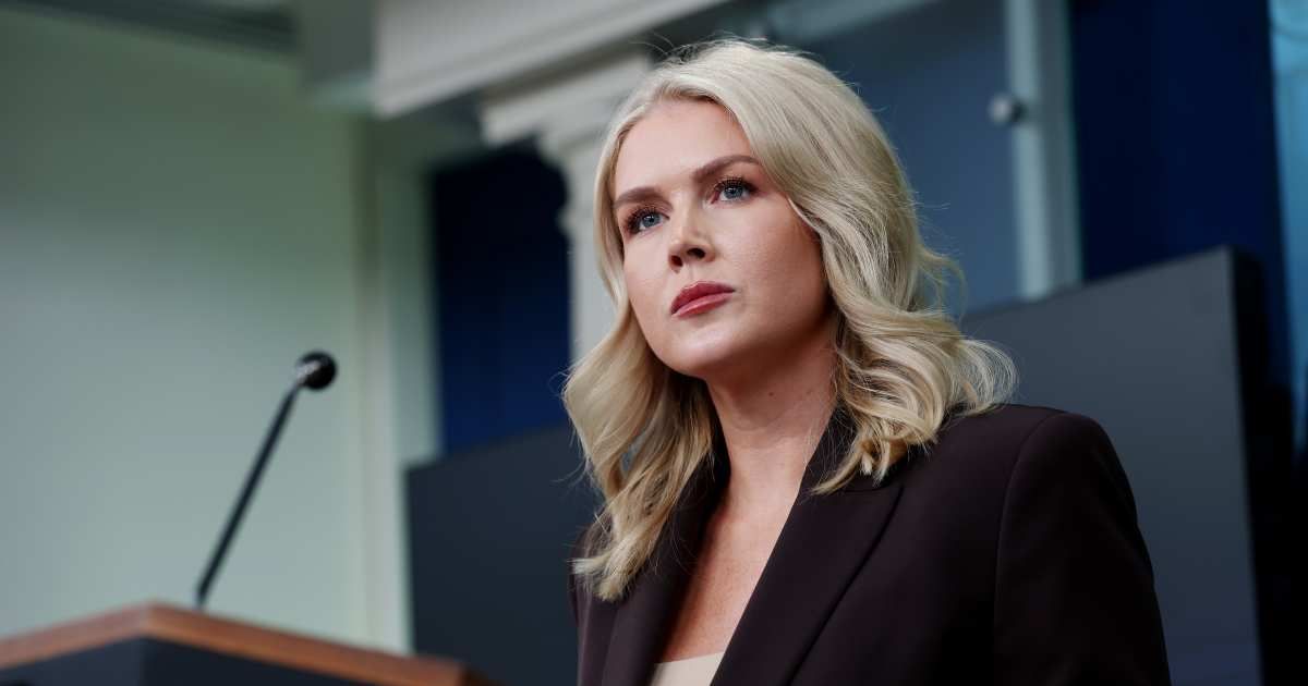 Karoline Leavitt slammed HuffPost reporter SV Date and called him a 'left-wing hack' (Getty Images)