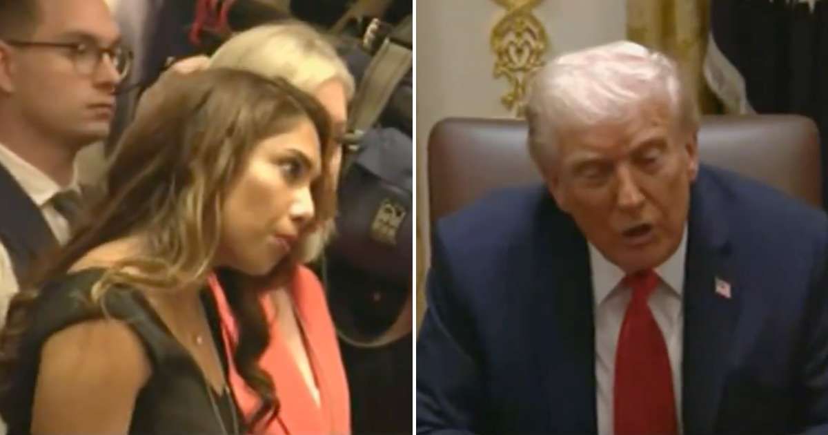 Donald Trump scolds Australian reporter Latika Bourke during a tense White House exchange after she pressed him on Ukraine (@Acyn/X)