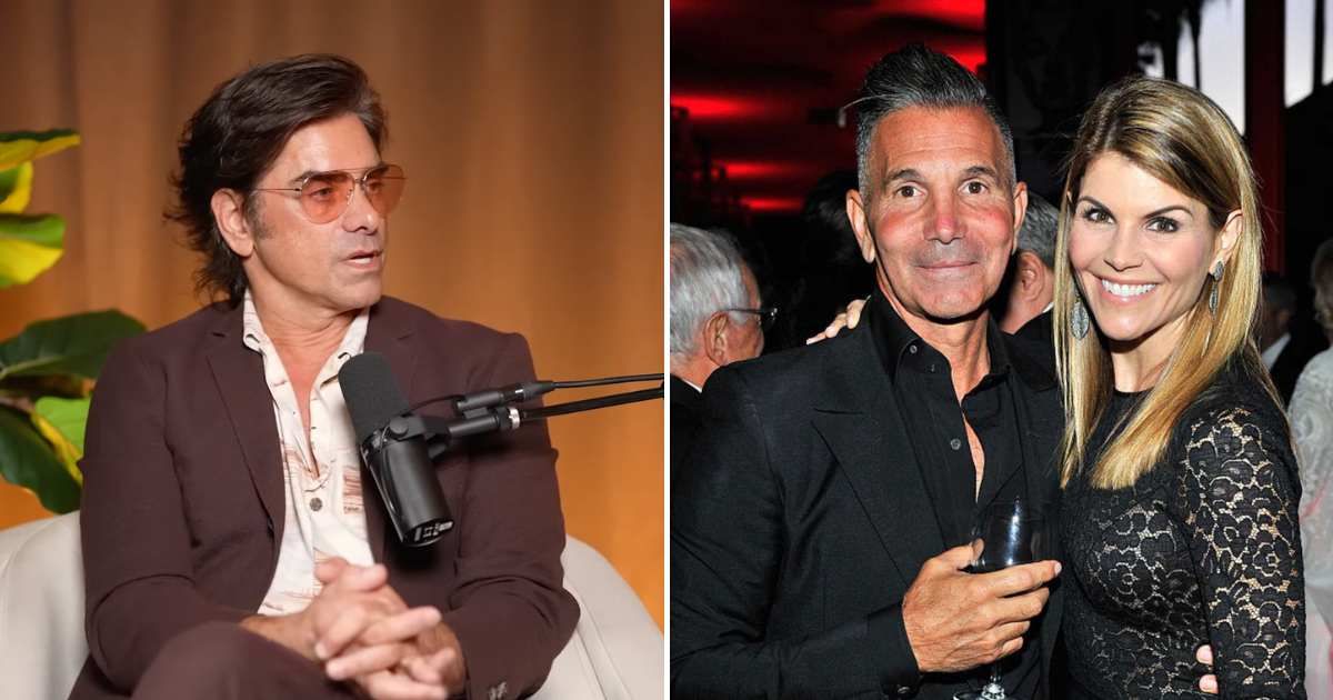 John Stamos defended Lori Loughlin amid her split from Mossimo Giannulli (Screengrab/GoodGuysPodcast/YouTube, Getty Images)