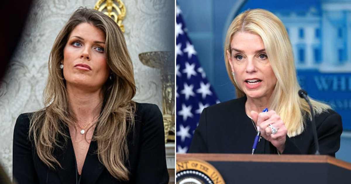 Pam Bondi and Lindsey Halligan attended separate events amid reports of an internal DOJ feud (Getty Images)