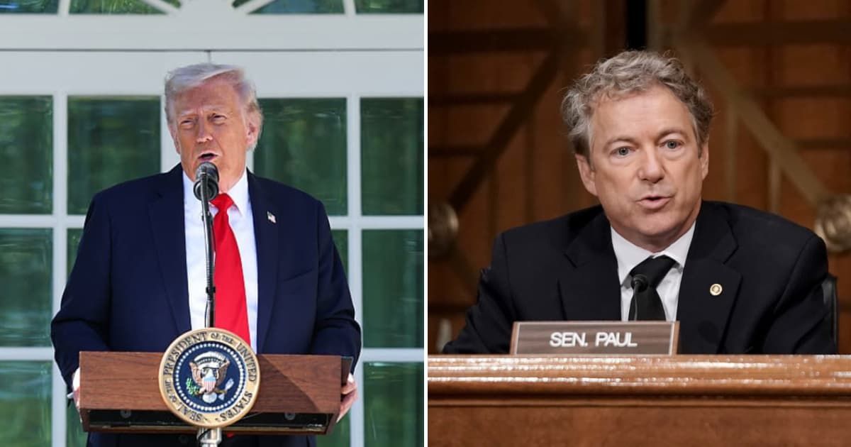 Rand Paul said he wasn’t invited to President Donald Trump’s Rose Garden lunch, sparking jokes and a brief GOP feud on social media (Getty Images)