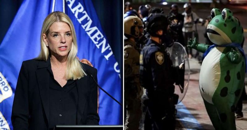 Fact Check: Did Pam Bondi call inflatable frog costumes part of the ‘Antifa uniform’?