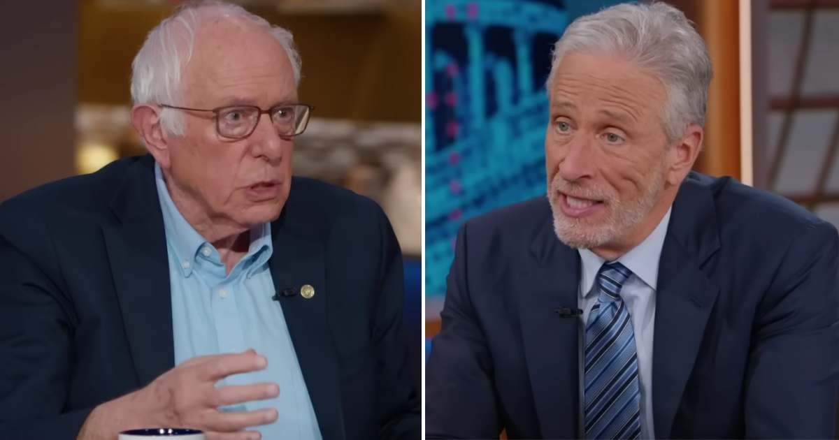 Jon Stewart explained the impact subsidies have on prices to Senator Bernie Sanders (Screenshot/ComedyCentral/YouTube)
