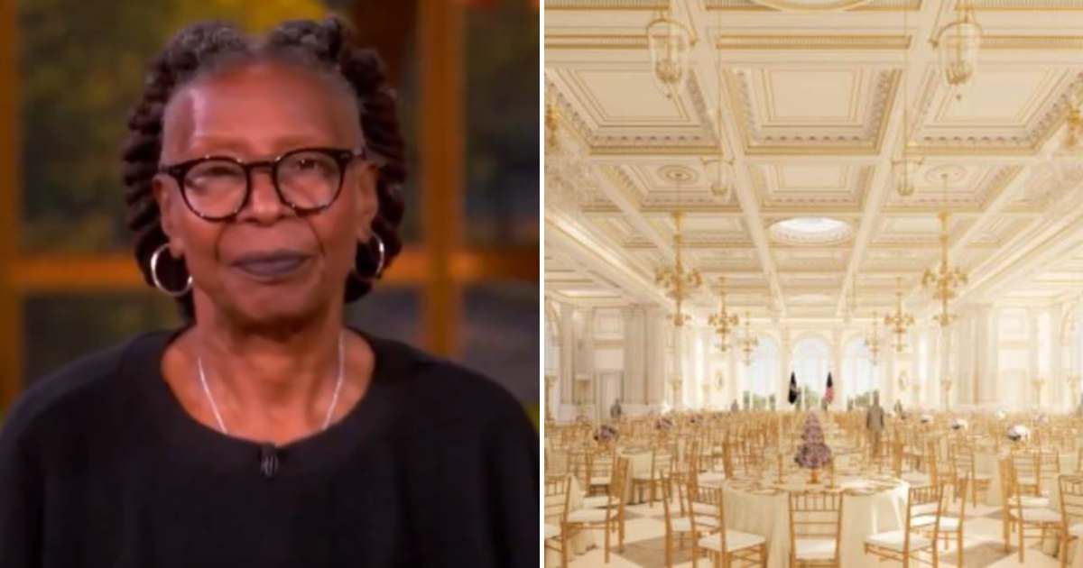Whoopi Goldberg said President Donald Trump’s $230 million demand equals the cost of the new White House ballroom (Screengrab/The View, White House.gov)