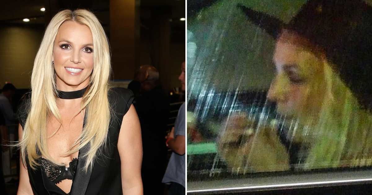 In a video obtained by the Daily Mail, Britney Spears was seen driving erratically through Thousand Oaks after leaving dinner with a friend (Getty Images, The Daily Mail video screenshot)
