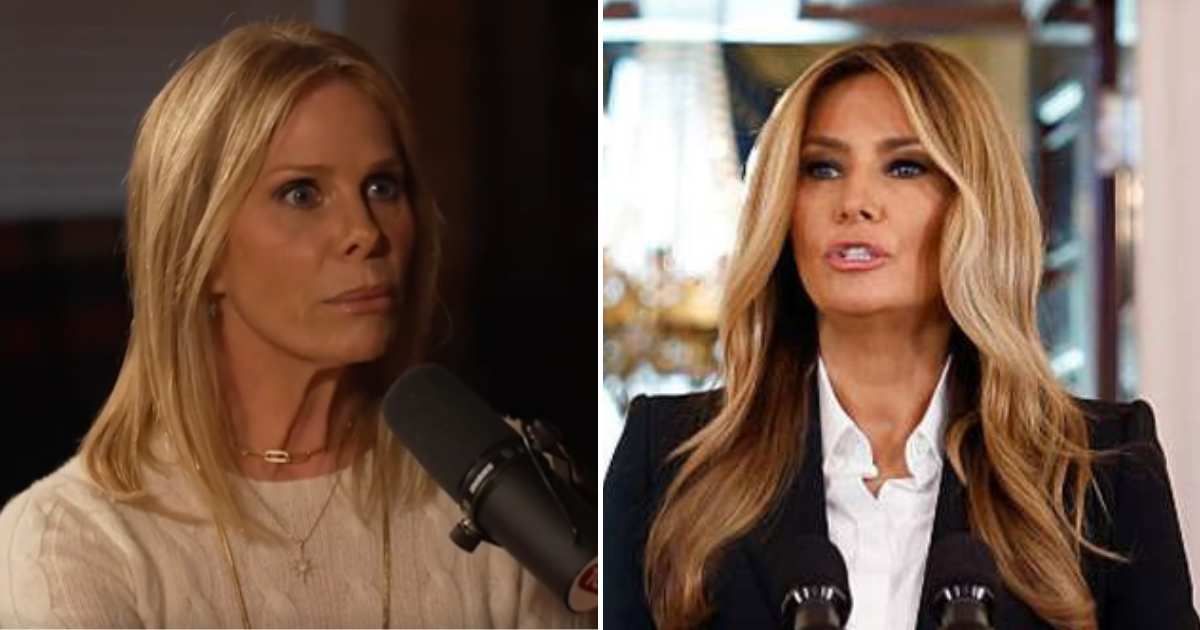 Cheryl Hines praised Melania Trump for her relentless efforts to protect, save, and reunite children with their families during her appearance on 'The Tucker Carlson Show' (Screengrab/Tucker Carlson/YouTube, Getty Images)