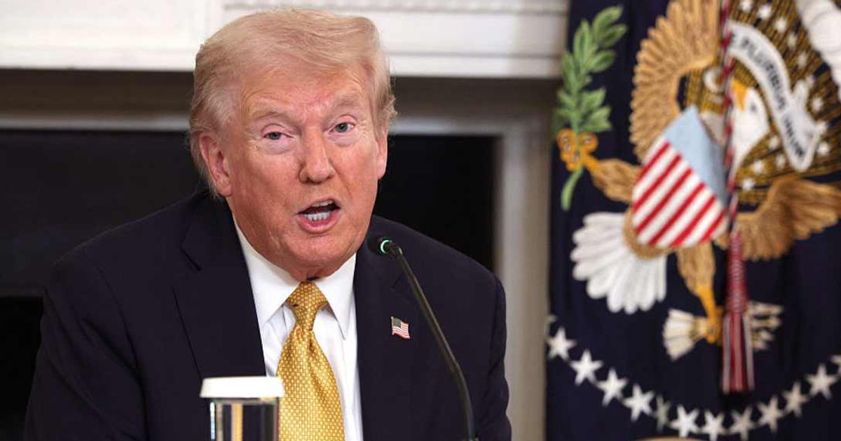 President Donald Trump delivers an announcement on his Homeland Security Task Force in the State Dining Room of the White House on October 23, 2025 in Washington, DC (Getty Images)
