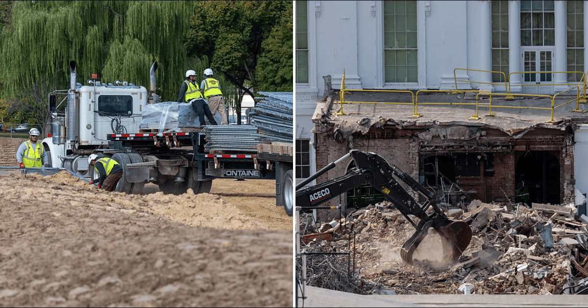 Reports show that workers moved dirt from the White House East Wing demolition to a Washington, DC, golf course (Getty Images)