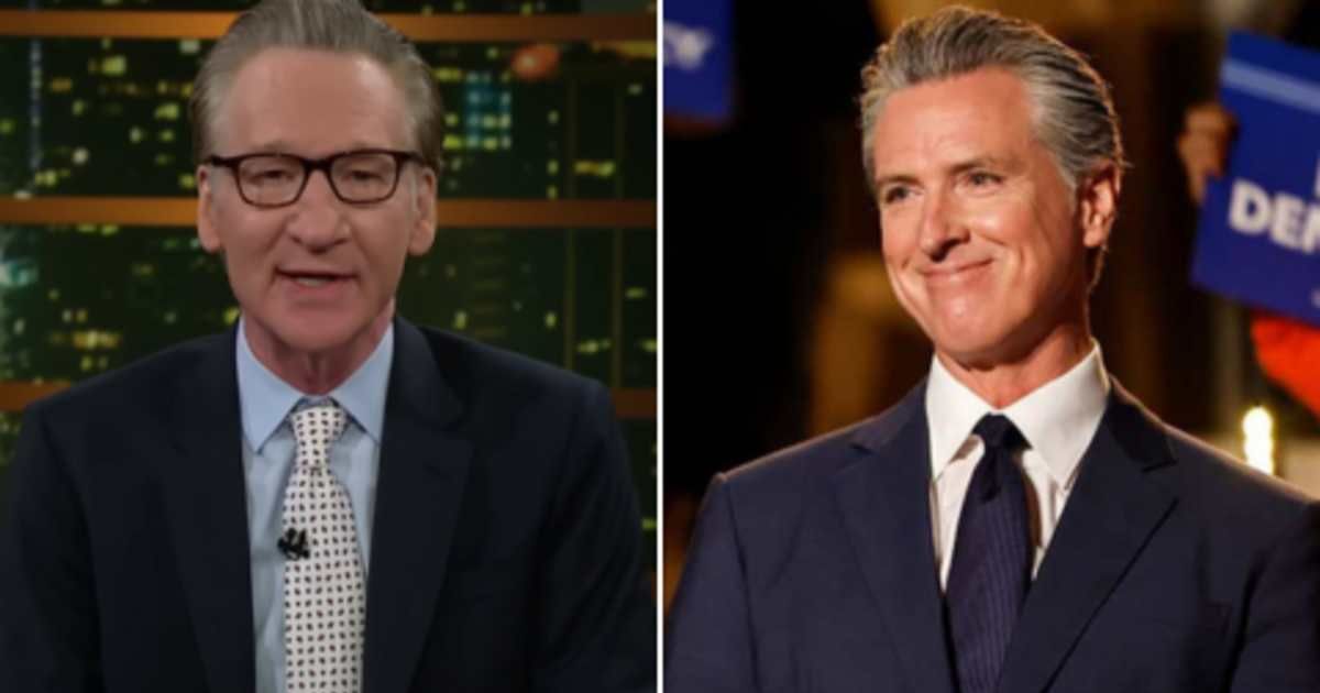 Bill Maher questioned Gavin Newsom's strategy of embracing 'social media Trumpisms' on the Friday, October 24 episode of 'Real Time' (Screengrab/RealTimewithBillMaher/YouTube, Getty Images)