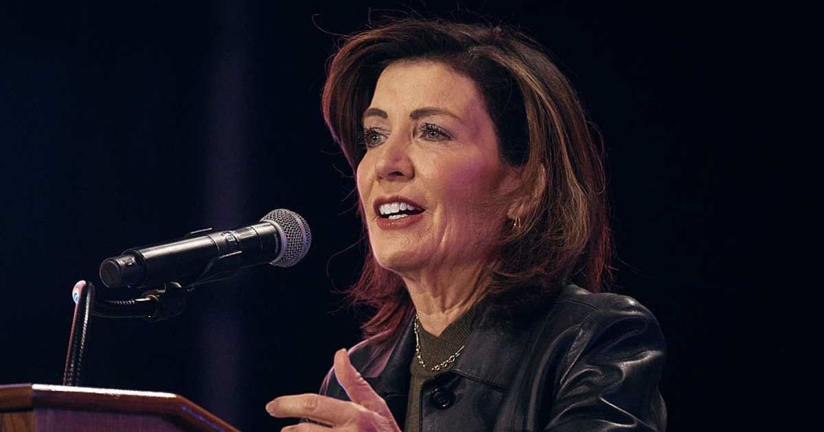 Democratic Governor Kathy Hochul, who endorsed Zohran Mamdani days before the election, faced a crowd at the sold-out New York rally (Getty Images)