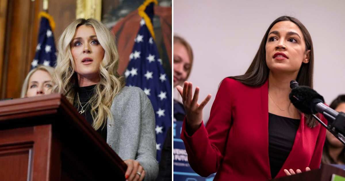 Riley Gaines slammed Rep Alexandria Ocasio-Cortez after being mocked for tying with Lia Thomas at the NCAA Championships (Getty Images)