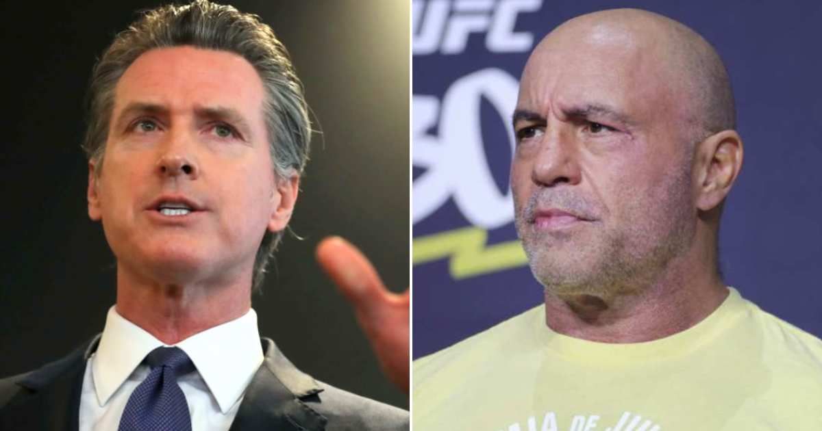 Gavin Newsom said Joe Rogan has long attacked him but refuses to host him, calling Rogan 'the Facebook of podcasting' (Getty Images)