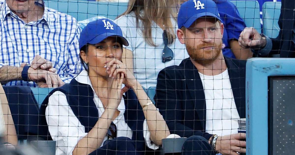 Prince Harry and Meghan Markle enjoyed Game 4 of the World Series from front-row seats on Tuesday, October 28 (Getty Images)