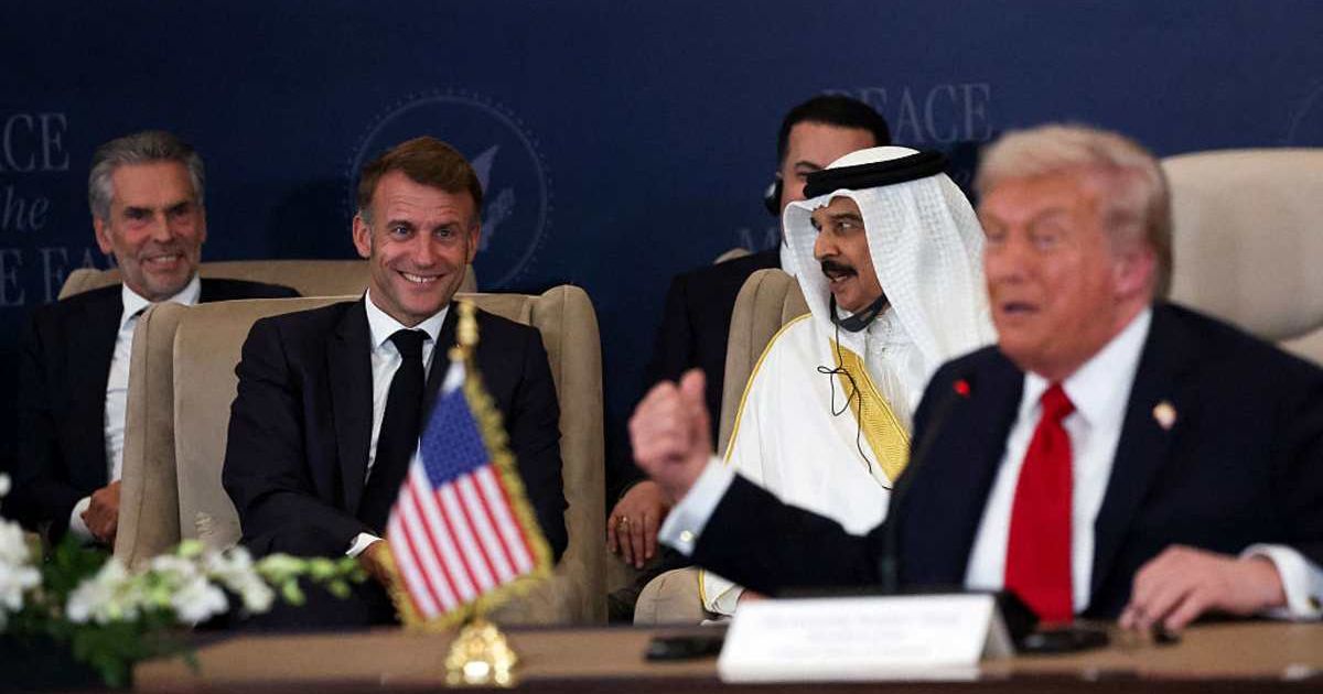 Donald Trump secretly mocked Emmanuel Macron during the 2025 Gaza Peace Summit held on October 13 in Sharm El-Sheikh, Egypt (Suzanne Plunkett - Pool/Getty Images)