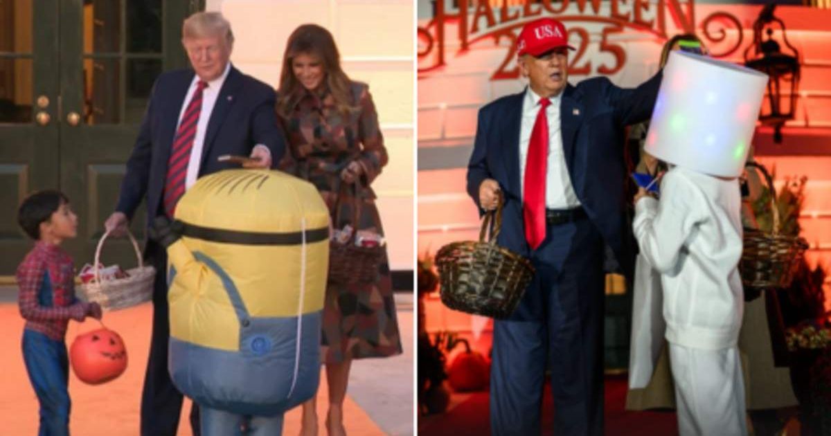 Like in 2019, Donald Trump placed a candy bar on the head of a child dressed as Marshmello during the event on Thursday, October 30 (Screenshot/NBC, TheWhiteHouse/X)