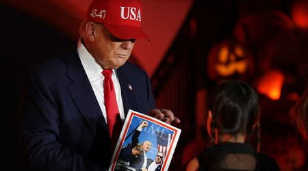 Trump stunned as child asks him to sign photo of 2024 Butler assassination attempt at WH Halloween