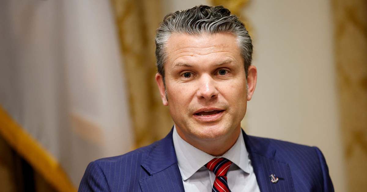 A viral rumor circulated online, claiming that Secretary of War Pete Hegseth had been renamed 'CEO of War' (Kevin Dietsch/Getty Images)