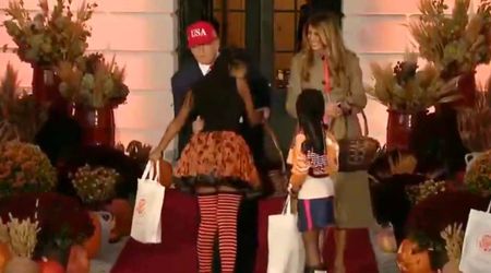 Trump melts hearts as children ask him for hugs while trick-or-treating at WH Halloween celebration