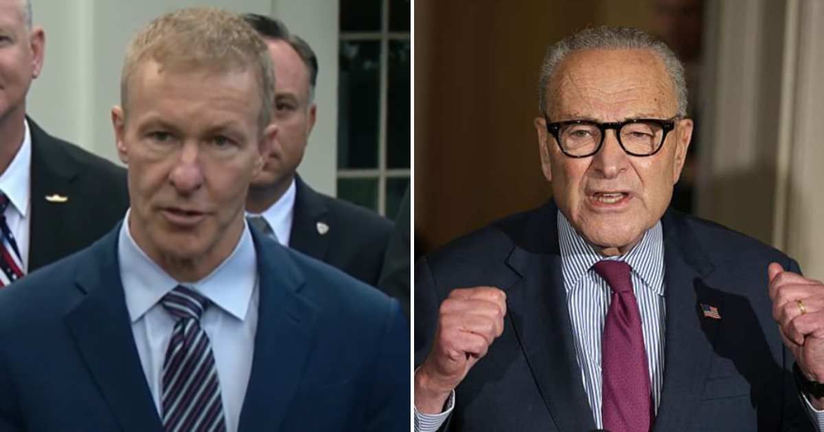United Airlines CEO Scott Kirby criticized Chuck Schumer and Democrats for shutting down the government and withholding pay from air traffic controllers (Screengrab/Fox News, Getty Images)