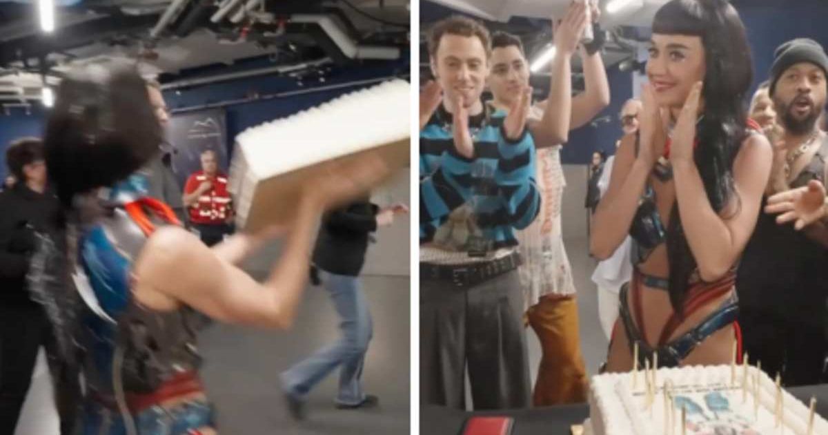 Katy Perry’s birthday cake incident sparked outrage online over food waste and disrespect to the baker (Screengrab/dom_lucre/X)