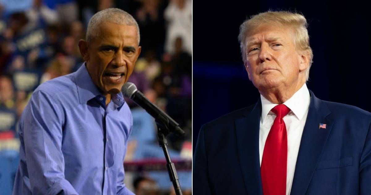 Barack Obama addressed Donald Trump’s renovations and online antics at a Virginia campaign rally (Getty Images)